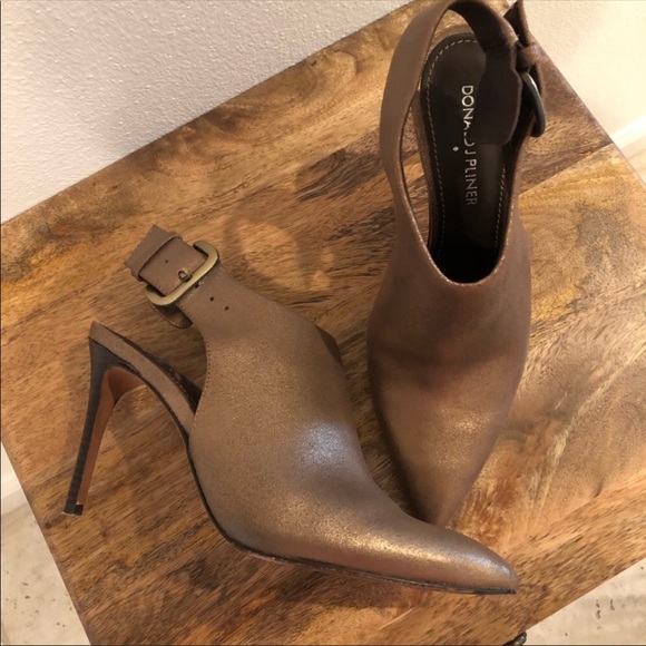 Donald J. Pliner Shoes - Donald Pliner Copper Metallic Leather Sling-Backs